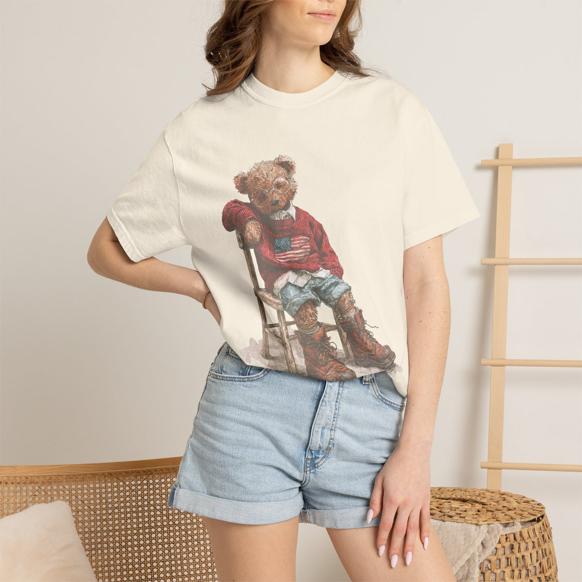 Vintage Teddy Bear Graphic T Shirt, Cute Cowboy Bear Tee, Western Aesthetic Shirt, Retro Country Streetwear Top for Women