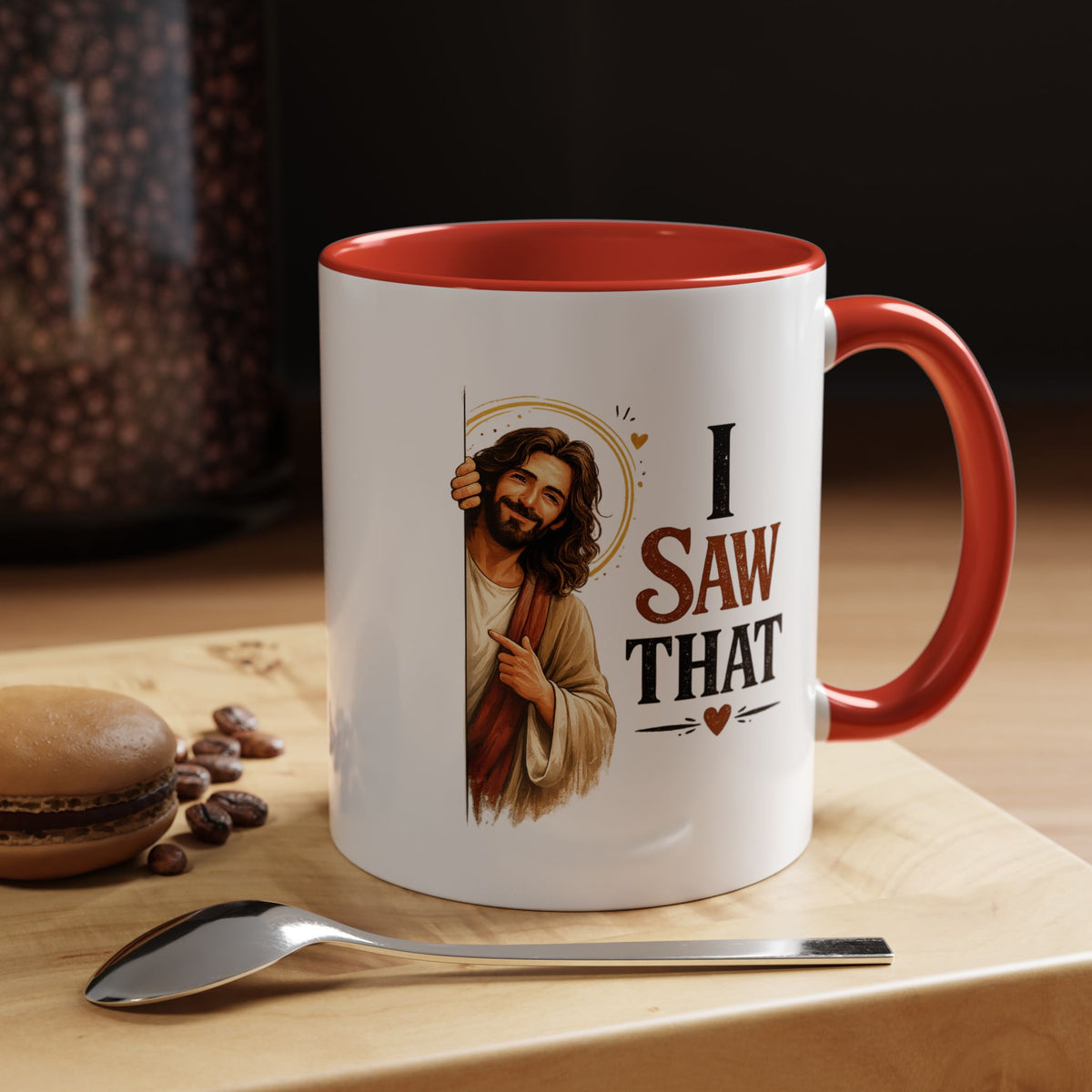 Funny Christian Jesus Mug, I Saw That Coffee Mug, Religious Humor Gift for Christians, Faith Based Mug, Church Friend Gift