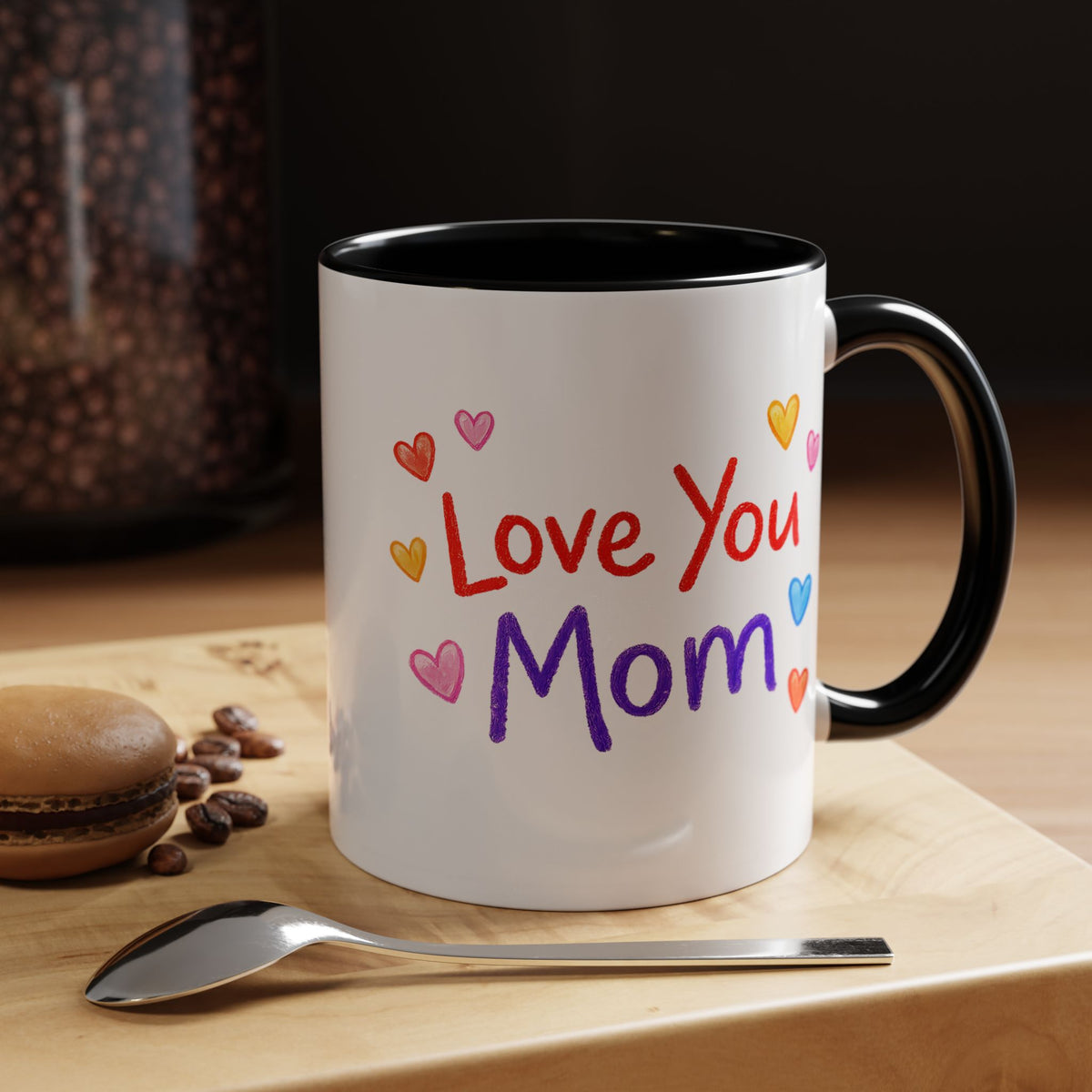 Love You Mom Mug, Mother's Day Coffee Mug Gift, Cute Mom Appreciation Mug, Gift from Daughter or Son, Everyday Mom Cup