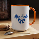 Personalized Teacher Name Mug, Custom Teacher Coffee Mug with Bow Design, Teacher Appreciation Gift, Classroom Desk Mug for Educators