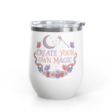 Magical Wine Tumbler, Create Your Own Magic Cup, Floral Fantasy Drinkware, Witchy Gift for Her, Birthday Gift for Magic Lover