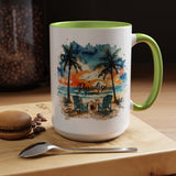 Tropical Beach Paradise Coffee Mug, Coastal Vacation Mug, Paradise Found Beach Lover Gift, Ocean Sunset Coffee Cup, Island Life Mug