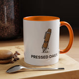 Funny Pressed Daily Coffee Mug, Stressed Pen Office Mug, Coworker Humor Gift, Teacher Appreciation Mug, Work From Home Cup