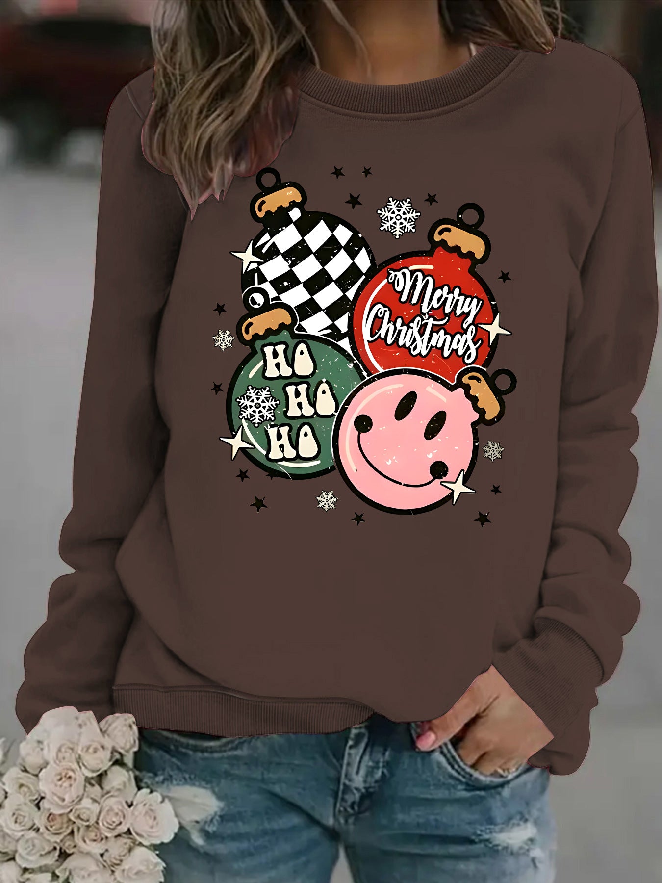 Sweatshirt Christmas themed print