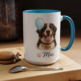Personalized Dog Portrait Mug, Custom Pet Name Coffee Mug, Dog Lover Gift for Pet Parents, Memorial or Birthday Dog Mug