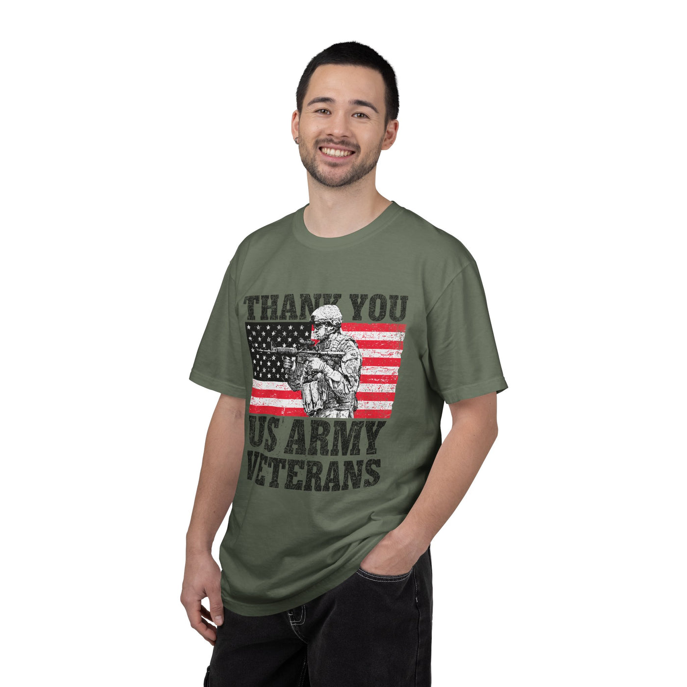 Thank You US Army Veterans Shirt, Patriotic Soldier T-Shirt, Military Appreciation Gift, American Flag Tee for Veterans Day or Retirement