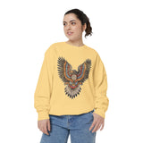 Ornamental Eagle Sweatshirt, Retro Tattoo Style Bird Graphic, Gift for Wildlife Art Lovers, Boho Festival Outfits and Everyday Casual Wear