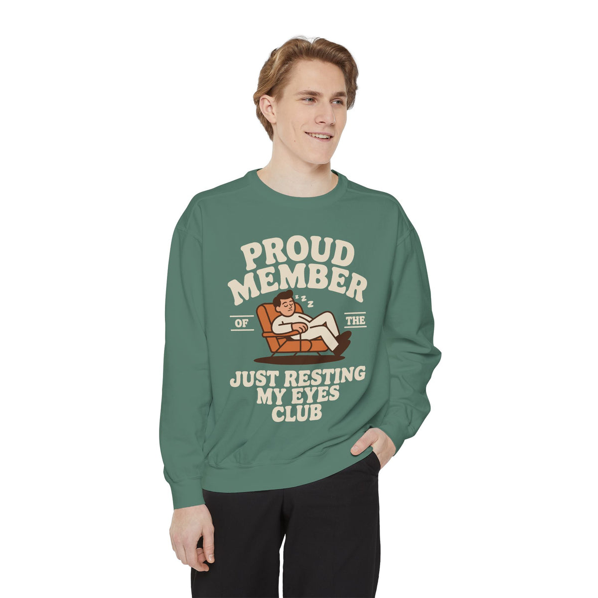 Funny Just Resting My Eyes Club Comfort Colors Sweatshirt, Tired Parent Crewneck, Sleep Lover Gift, Introvert Humor Pullover