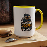 Not Today People Mug, Funny Owl Coffee Cup, Introvert Humor Gift for Coworker, Funny Snack Lover Present, Sarcastic Office Drinkware