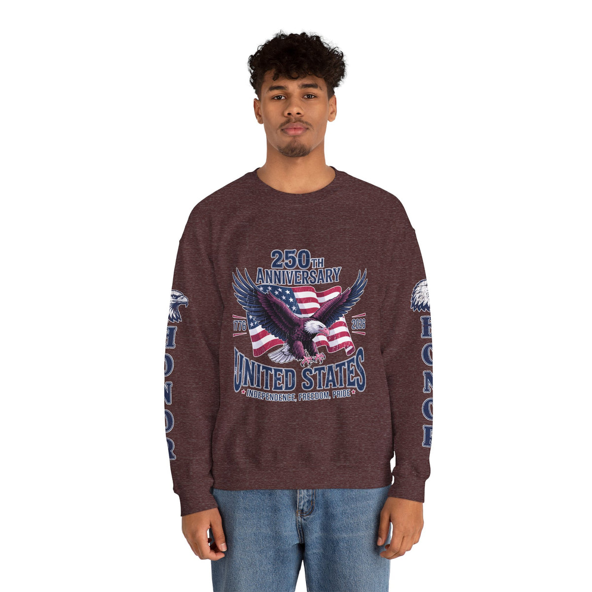 250th Anniversary Sweatshirt, United States Eagle Pullover, USA 1776 2026 Top, Independence Day Gift, Patriotic Americana Clothing