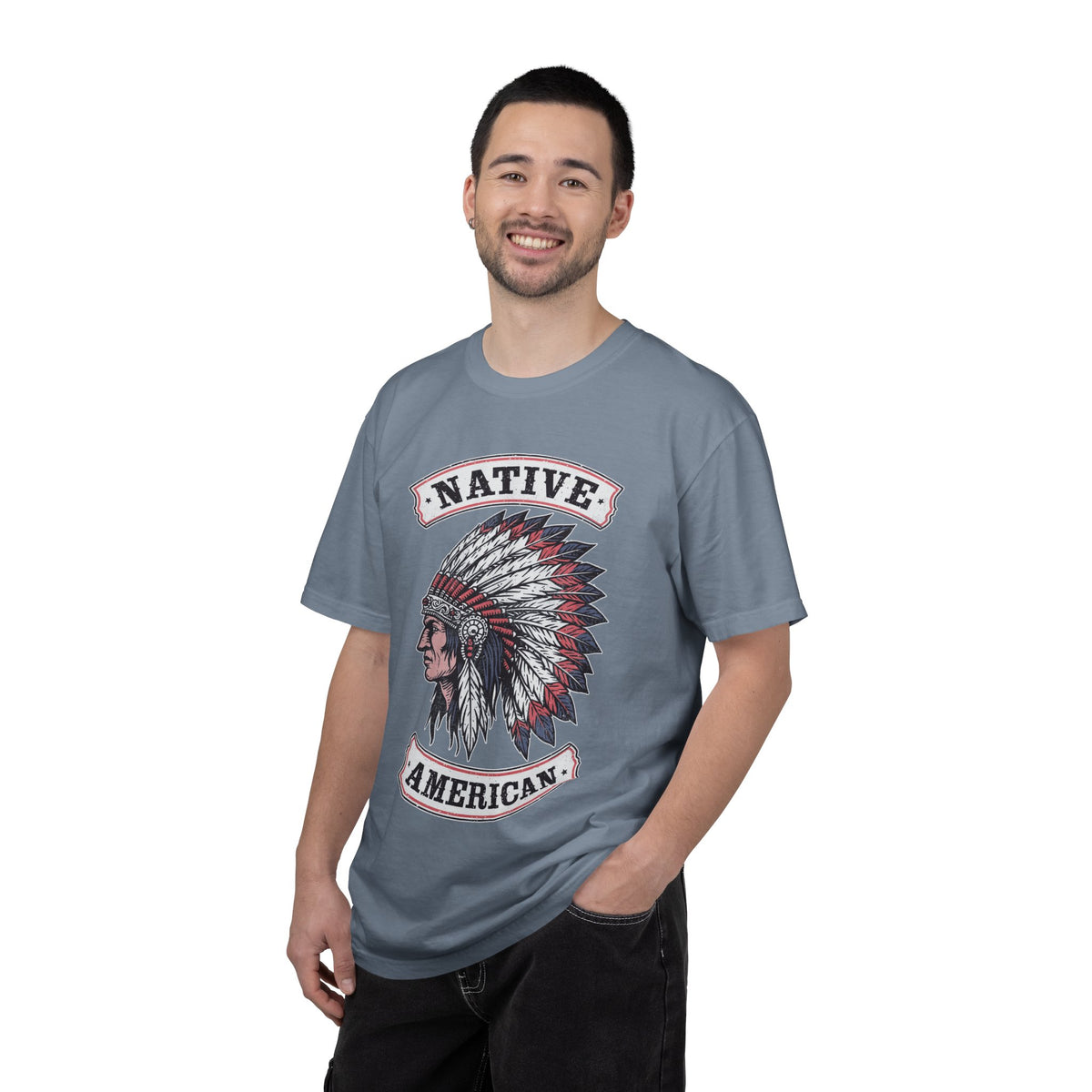 Native American Headdress Shirt, Patriotic USA Graphic Tee, Vintage American Eagle Style, Western Americana Gift, Fourth of July Shirt