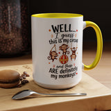Funny Mom Life Coffee Mug, This Is My Circus These Are My Monkeys Mug, Motherhood Humor Gift, Mom Coffee Cup for Busy Moms