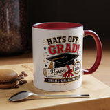 Personalized Graduation Mug, Hats Off Grad Class of 2026 Coffee Cup, Custom Name Gift for Daughter, Son, High School or College Senior