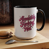 Absolutely Not Coffee Mug, Funny Sarcastic Pink Retro Lettering, Sassy Birthday Gift for a Best Friend or Office Work Bestie