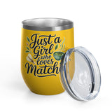 Matcha Lover Wine Tumbler, Just a Girl Who Loves Matcha, Cute Green Tea Tumbler, Matcha Gift for Her, Cafe Lover Gift, Cozy Drinkware