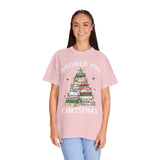 Booked for Christmas Shirt, Book Lover Holiday T-Shirt, Christmas Tree Books Tee, Cozy Reading Gift for Librarian, Teacher or Bookworm