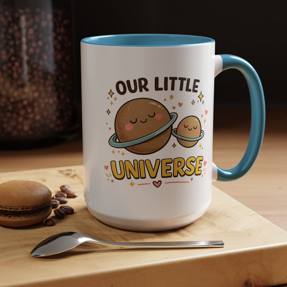 Cute Planet Family Mug, Our Little Universe Coffee Mug, Parent Child Gift, New Mom Mug, Space Lover Family Cup, Baby Shower Gift