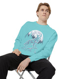 Howling Wolf Moon Sweatshirt, Mountain Forest Crewneck, Wildlife Lover Gift, Rustic Wilderness Graphic Cozy Outdoor Pullover Unisex Top