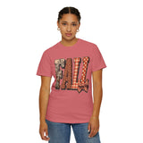 Patchwork Fall Shirt, Floral Leopard Plaid Autumn Graphic Tee, Coquette Bow Seasonal Gift for Women, Cozy Thanksgiving Outfit for Her