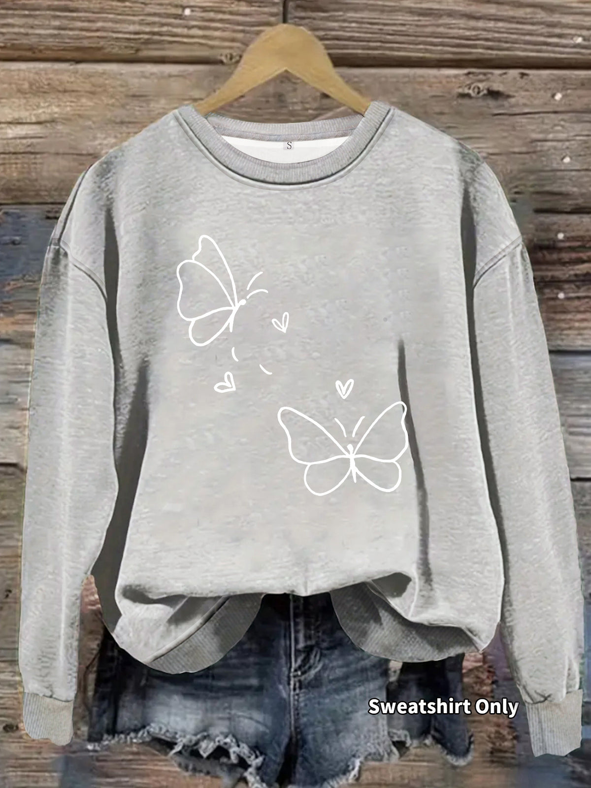 Round neck fleece hoodie