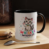 Cute Cat Lover Mug, Personalized Cat Name Coffee Cup, Whisker Wiggles Cat Mom Gift, Funny Kitty Mug for Pet Owners and Cat Lovers