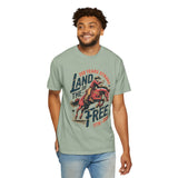 Land of the Free 250 Years Strong Comfort Colors Shirt, America 250th Anniversary Tee, Patriotic Cowboy Graphic Shirt, USA 1776-2026