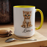 Personalized Cat Lover Mug, Custom Cat Name Coffee Mug, Cute Kitten Mug Gift for Cat Moms, Pet Lover Keepsake Cup