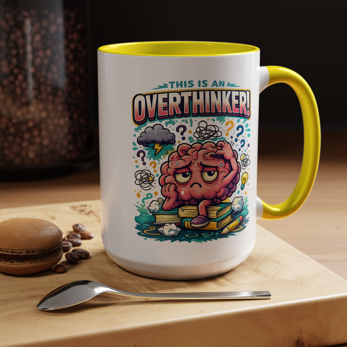 Overthinker Mug, Funny Anxiety Coffee Mug, This Is An Overthinker Brain Humor Cup, Mental Health Gift