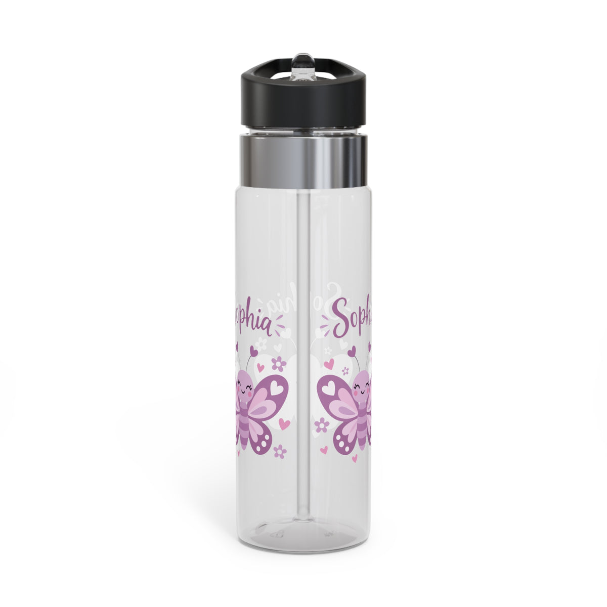 Cute Butterfly Personalized Water Bottle, Custom Name Drink Bottle, School Gift, Butterfly Lover Present, Birthday Gift, Reusable Bottle