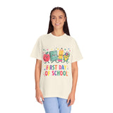 First Day of School T-Shirt, Colorful School Supplies Graphic Tee, Cute Teacher Outfit, Student Back to Class Gift, Classroom Shirt