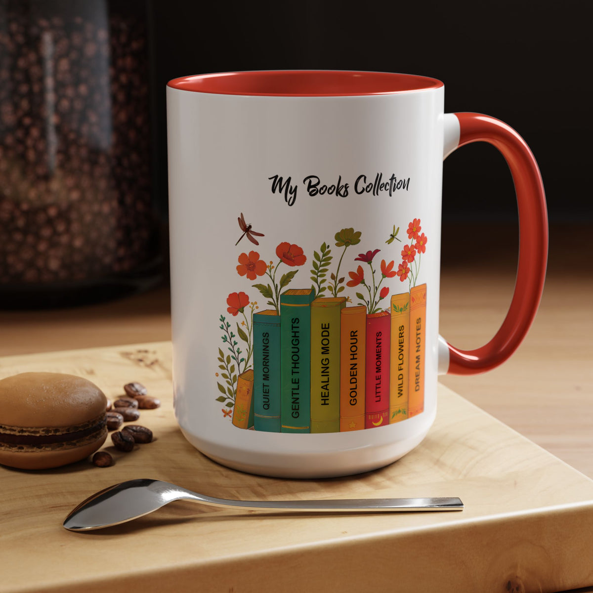 Book Lover Mug, Reading Coffee Mug, Cozy Reader Gift, Bibliophile Cup, Floral Books Mug, Bookworm Gift, Library Lover Present