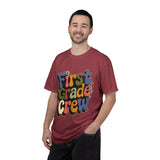 First Grade Crew T-Shirt, Retro Teacher Team Graphic Tee, Elementary School Staff Gift, First Day Classroom Outfit, Grade One Shirt