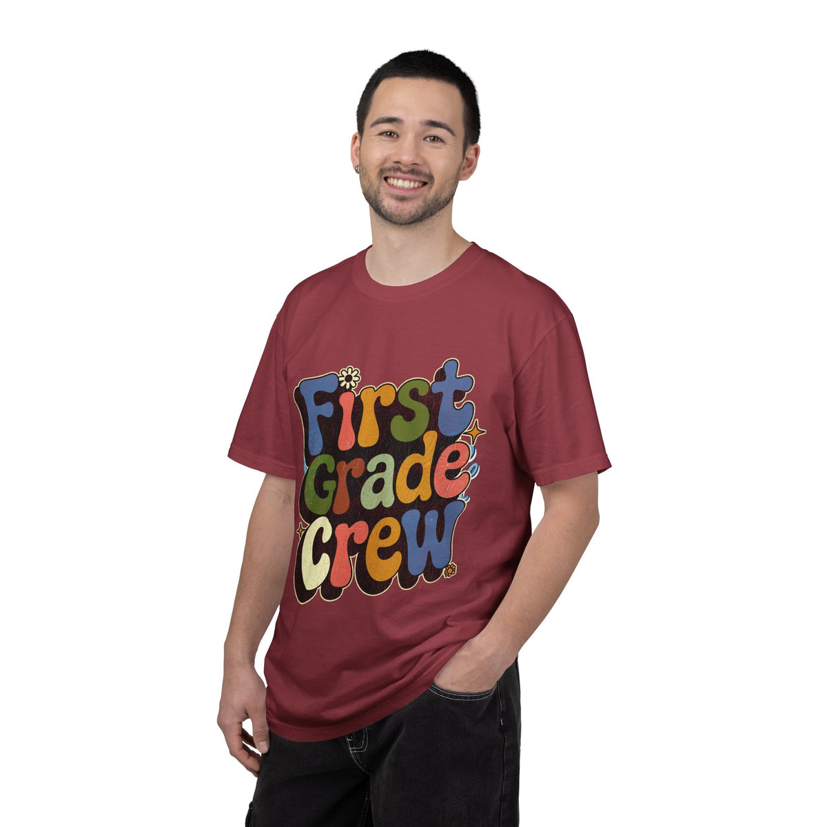 First Grade Crew T-Shirt, Retro Teacher Team Graphic Tee, Elementary School Staff Gift, First Day Classroom Outfit, Grade One Shirt