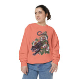 Traditional Panther Graphic Sweatshirt, Floral Tattoo Pullover for Men and Women, Old School Big Cat Top