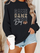 Round neck GAME printed pullover sweatshirt sweatshirt