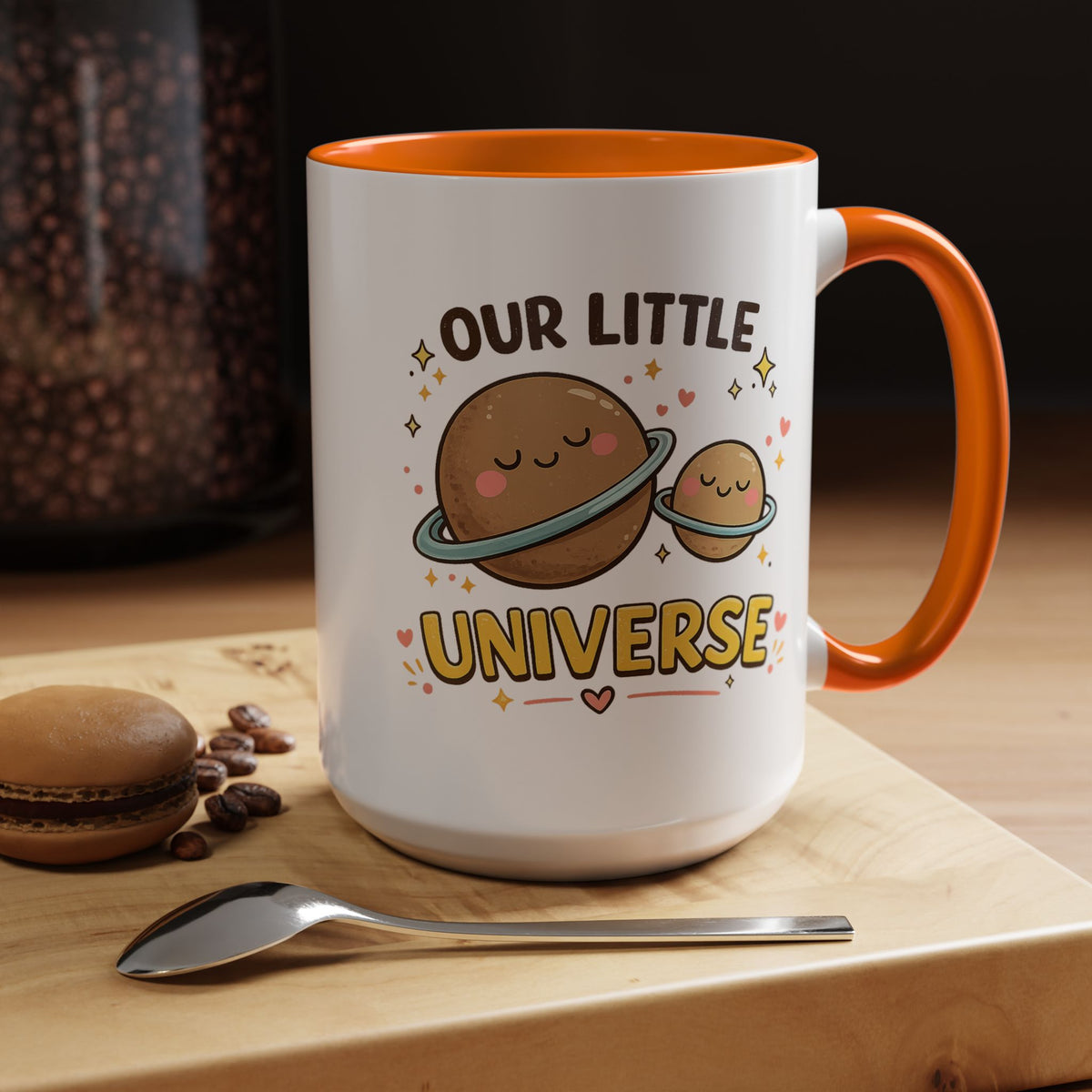Cute Planet Family Mug, Our Little Universe Coffee Mug, Parent Child Gift, New Mom Mug, Space Lover Family Cup, Baby Shower Gift