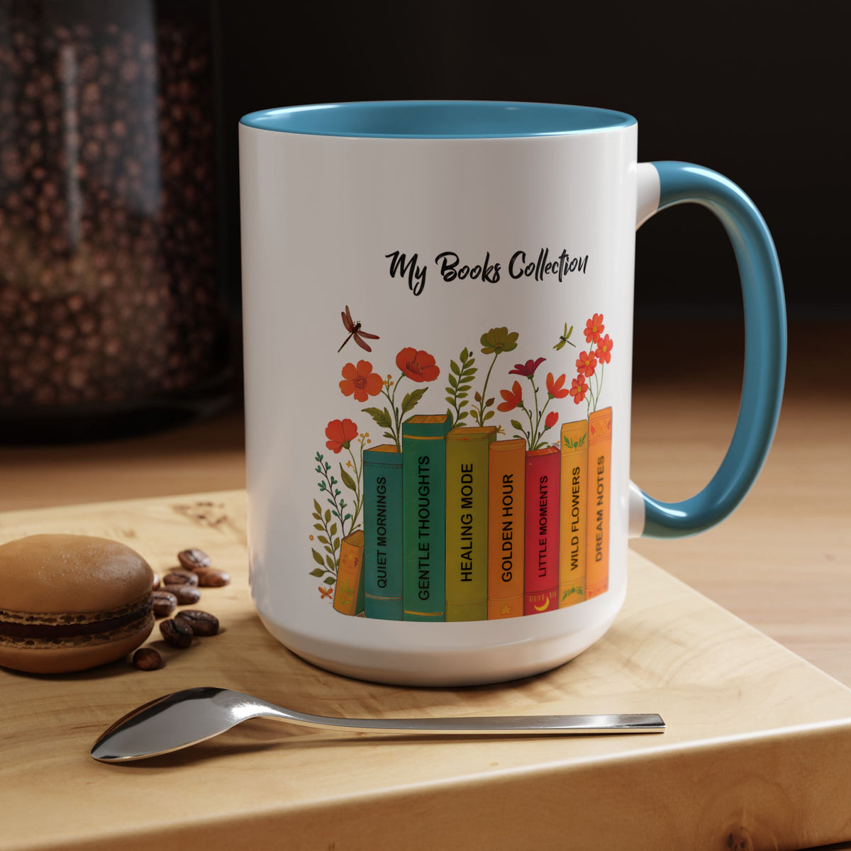 Book Lover Mug, Reading Coffee Mug, Cozy Reader Gift, Bibliophile Cup, Floral Books Mug, Bookworm Gift, Library Lover Present