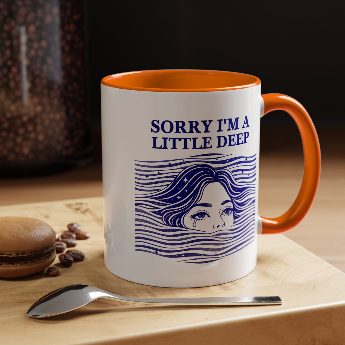 Funny Introvert Mug, Social Anxiety Coffee Mug, Deep Thinker Gift, Sarcastic Humor Cup, Emotional Ocean Mug, Mental Health Gift