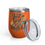 Matcha Lover Wine Tumbler, Just a Girl Who Loves Matcha, Cute Green Tea Tumbler, Matcha Gift for Her, Cafe Lover Gift, Cozy Drinkware