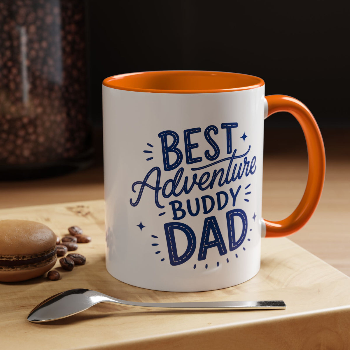Best Adventure Buddy Dad Coffee Mug, Father's Day Gift from Kids, Travel and Hiking Outdoor Papa Ceramic Tea Cup with Black Handle