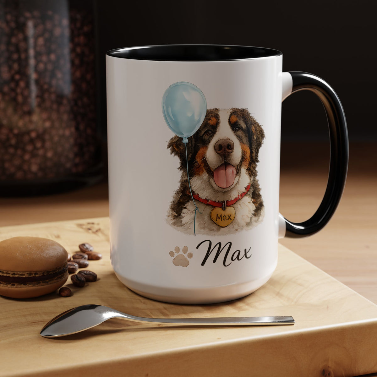 Personalized Dog Portrait Mug, Custom Pet Name Coffee Mug, Dog Lover Gift for Pet Parents, Memorial or Birthday Dog Mug