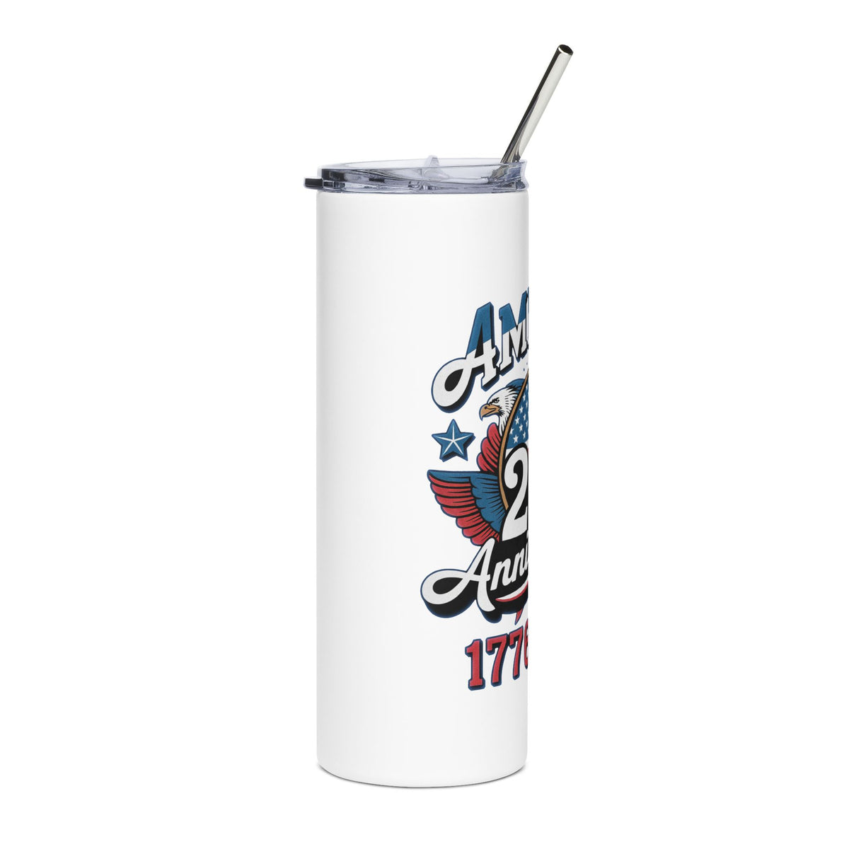 America 250th Anniversary Skinny Tumbler, 1776 to 2026 Patriotic Cup, USA Bicentennial Gift, American Pride Drink Tumbler, July 4th Gift