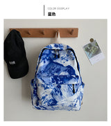 Student Schoolbag Women's Bag New Trendy Fashion Casual Backpack Western Style Simple Oil Painting Bag Travel Small Backpack