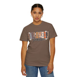 Halloween Season Shirt, Leopard Plaid Pumpkin Letter Graphic Tee, Cute Fall Gift for Women, Spooky October Outfit for Teachers and Moms