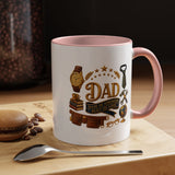Best Dad in the World Coffee Mug, Father's Day Gift from Daughter or Son, Handy Papa Birthday Ceramic Tea Cup with Tools and Watch