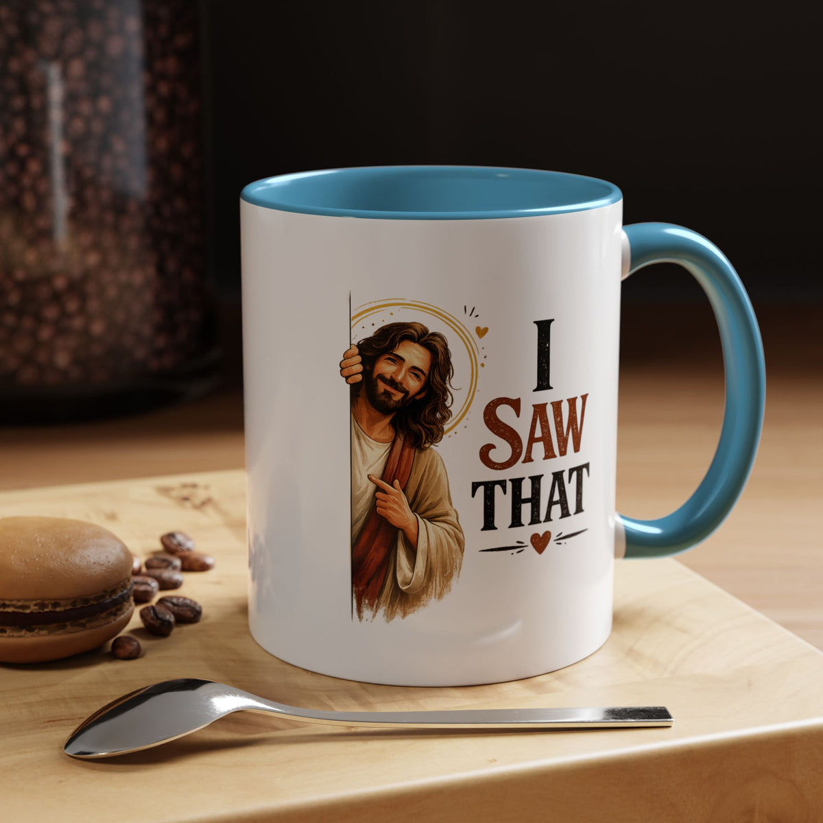 Funny Christian Jesus Mug, I Saw That Coffee Mug, Religious Humor Gift for Christians, Faith Based Mug, Church Friend Gift