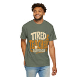 Teacher Coffee Shirt Comfort Colors Tee, Tired Teachers Coffee Club Graphic Shirt, Funny Teacher Appreciation Gift, Back To School Tee