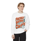 Coffee Lover Halloween Sweatshirt, Freshly Brewed Coffee Ghost Pullover, Cute Spooky Season Gift for Barista and Caffeine Fan, Gift for Her