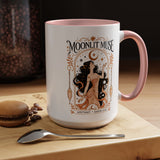 Moonlit Muse Coffee Mug, Celestial Goddess Art Mug, Mystic Moon Aesthetic Cup, Boho Spiritual Gift for Women, Cosmic Soul Coffee Mug