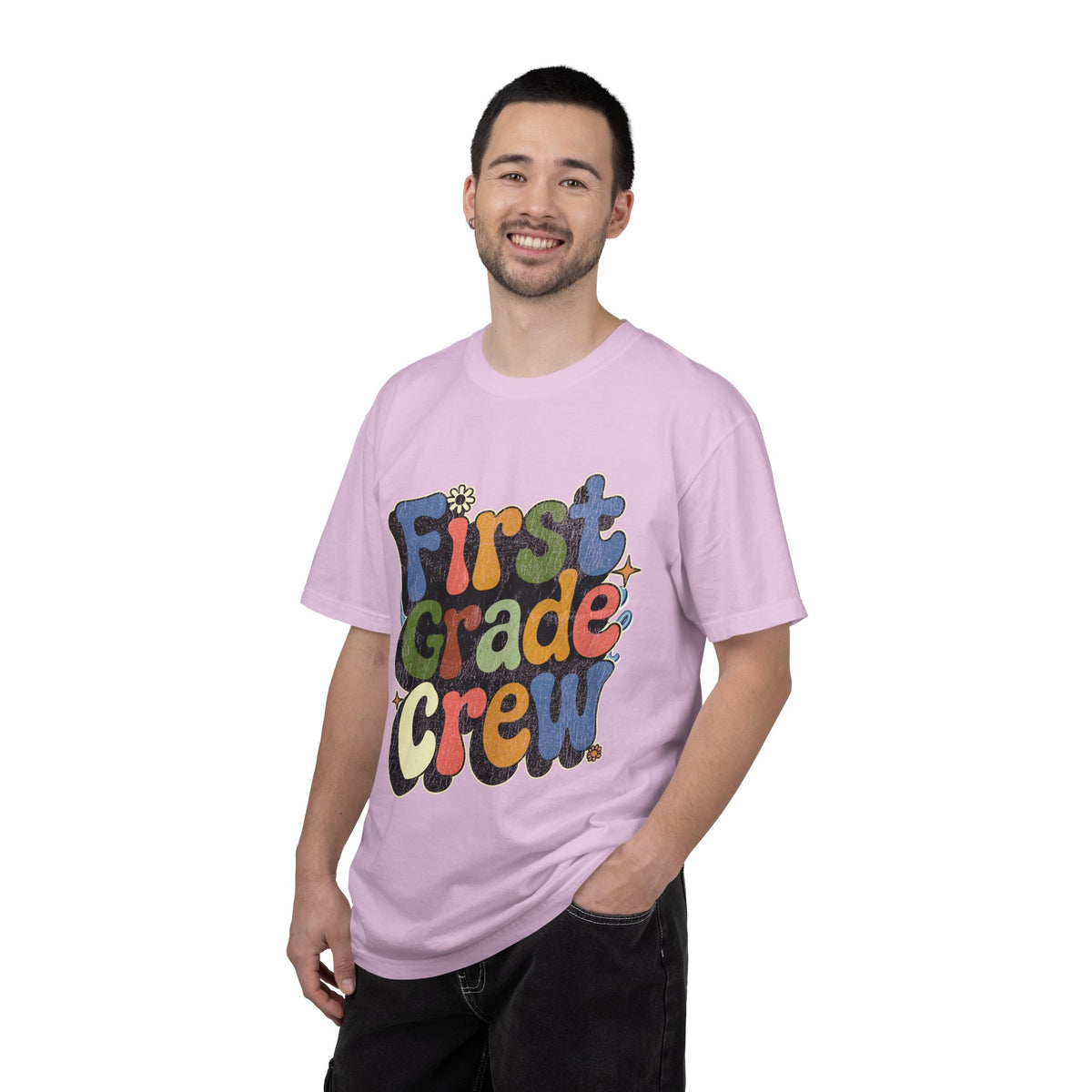 First Grade Crew T-Shirt, Retro Teacher Team Graphic Tee, Elementary School Staff Gift, First Day Classroom Outfit, Grade One Shirt